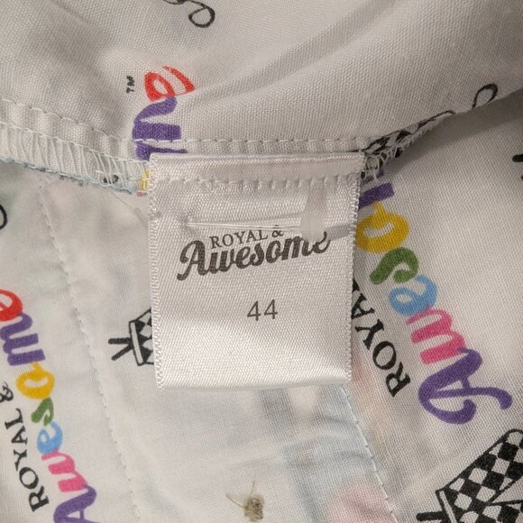 ROYAL & AWESOME Golf Shorts 44 Men's Partoon Fore Birdie Hook Par Graphic Comic - Picture 9 of 10